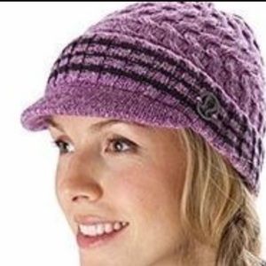 Lululemon boho purple cable knit scarf and beanie
